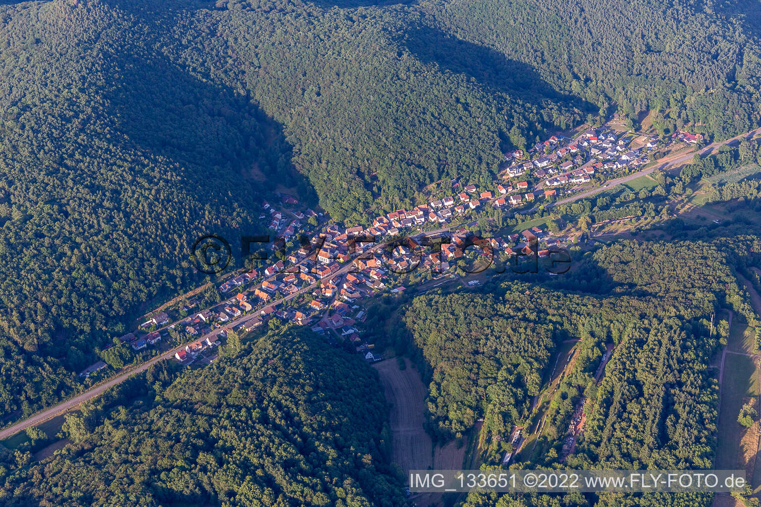 Aerial photograpy of Waldrohrbach in the state Rhineland-Palatinate, Germany