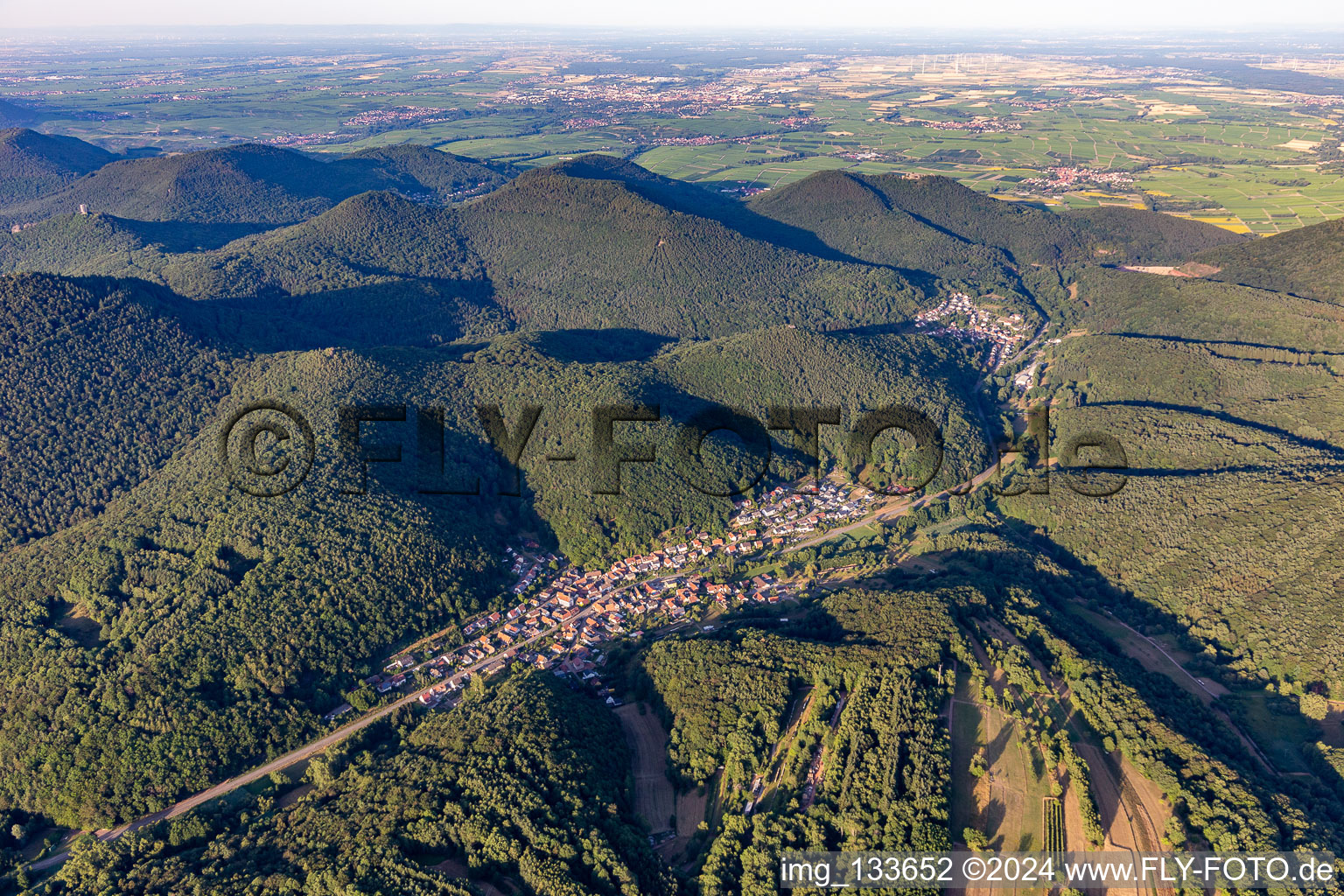 Oblique view of Waldrohrbach in the state Rhineland-Palatinate, Germany