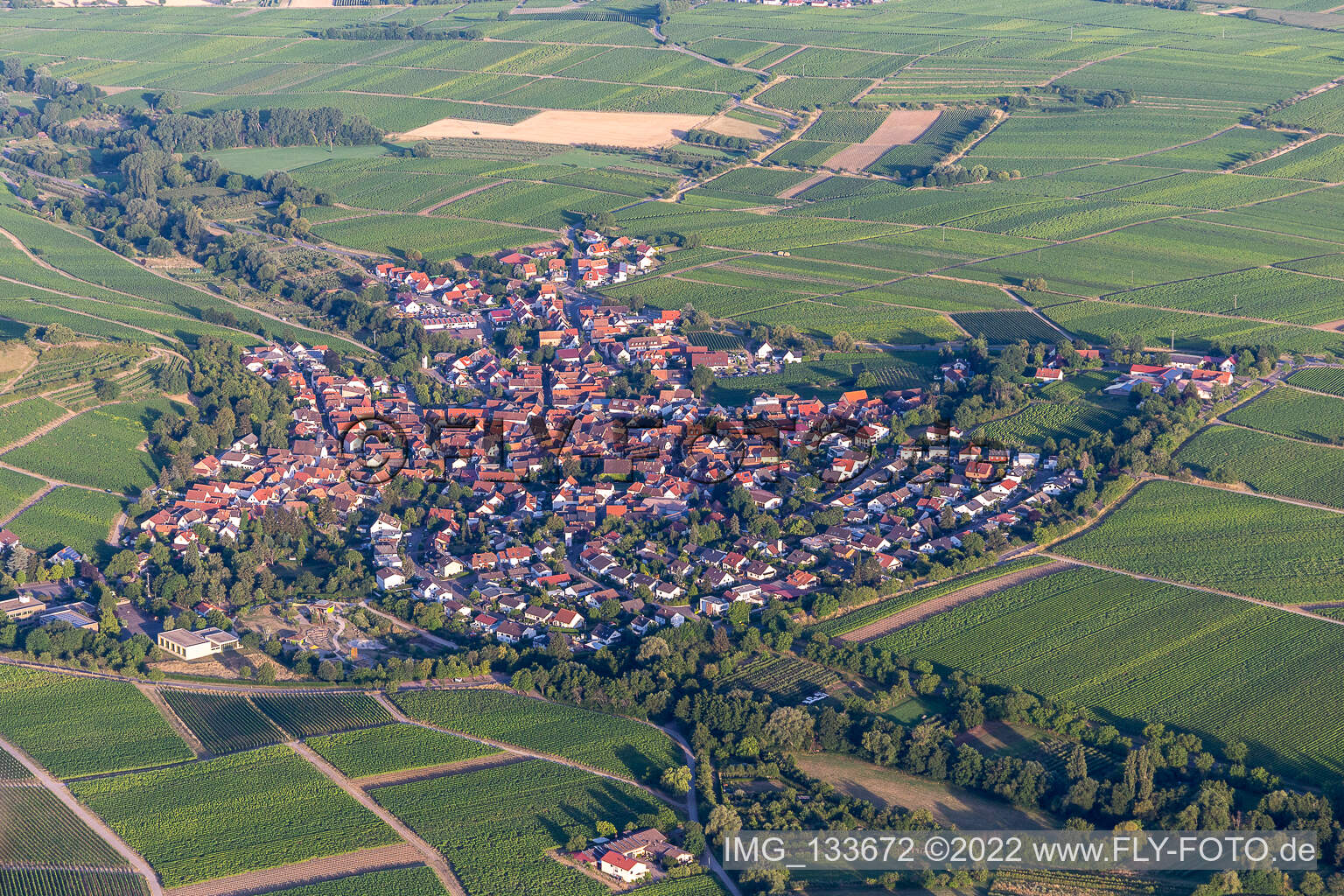 Ilbesheim bei Landau in der Pfalz in the state Rhineland-Palatinate, Germany viewn from the air