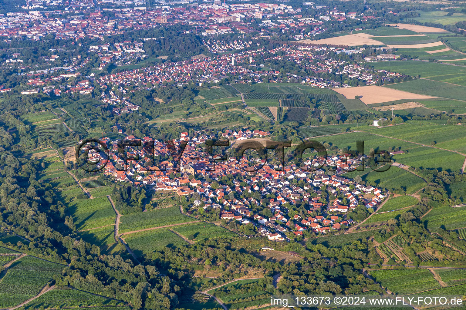 Aerial view of District Arzheim in Landau in der Pfalz in the state Rhineland-Palatinate, Germany