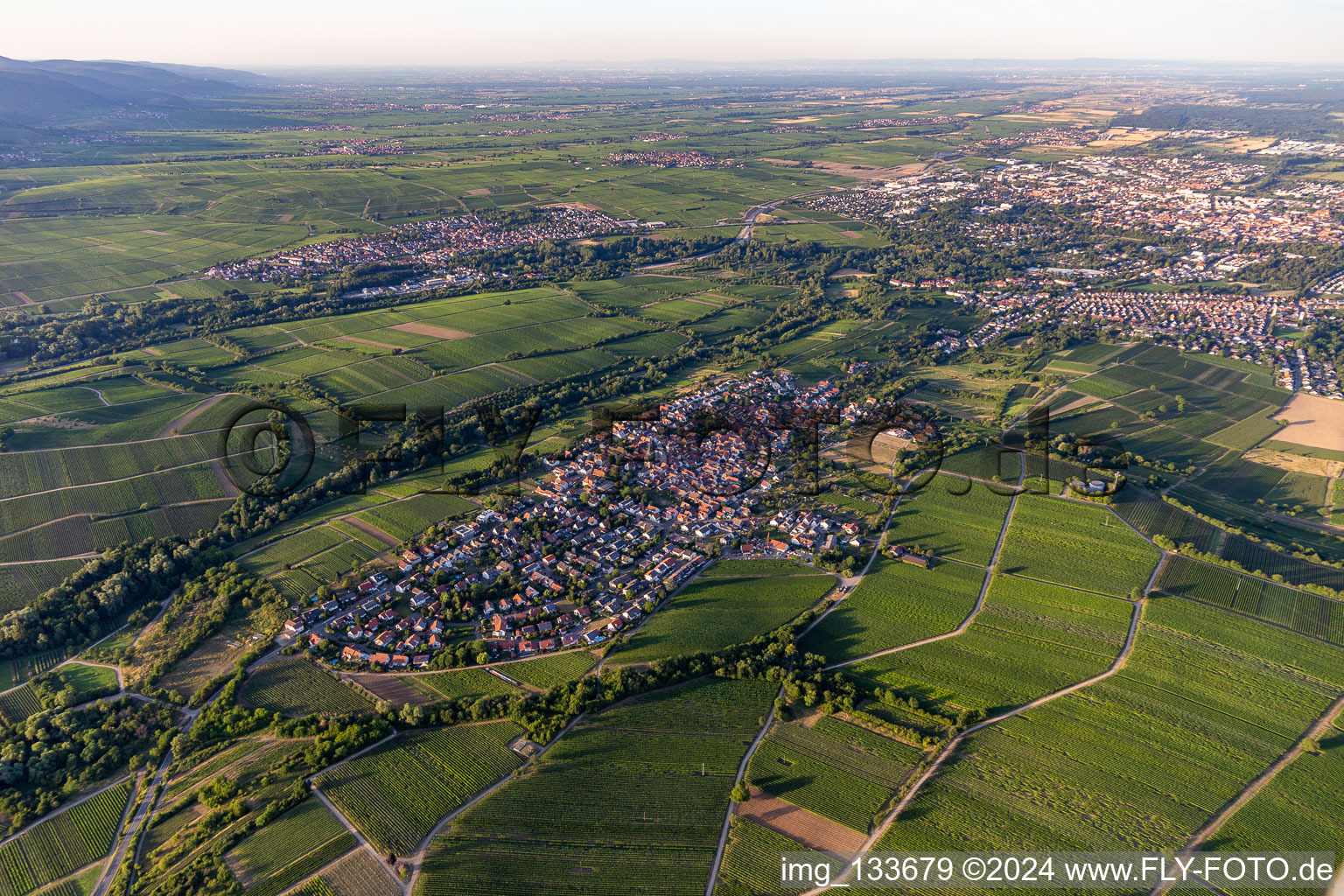 Oblique view of District Arzheim in Landau in der Pfalz in the state Rhineland-Palatinate, Germany