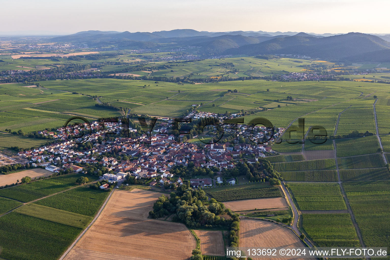 Bird's eye view of District Mörzheim in Landau in der Pfalz in the state Rhineland-Palatinate, Germany