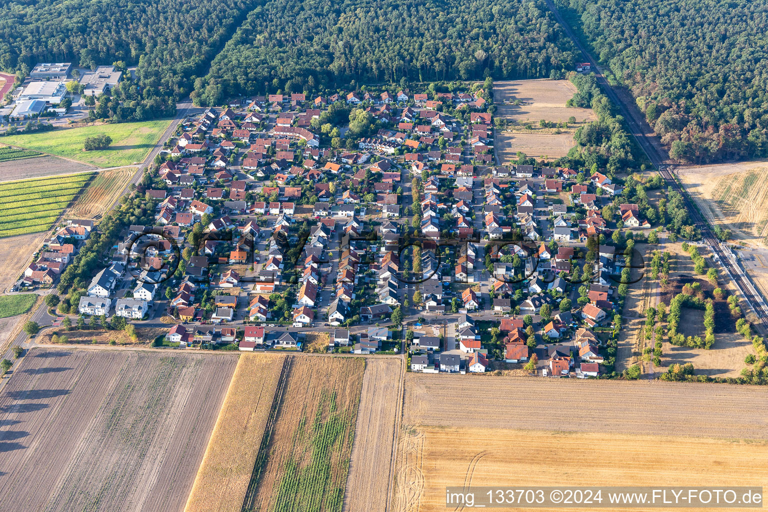 Aerial photograpy of At the clay pits in Rheinzabern in the state Rhineland-Palatinate, Germany