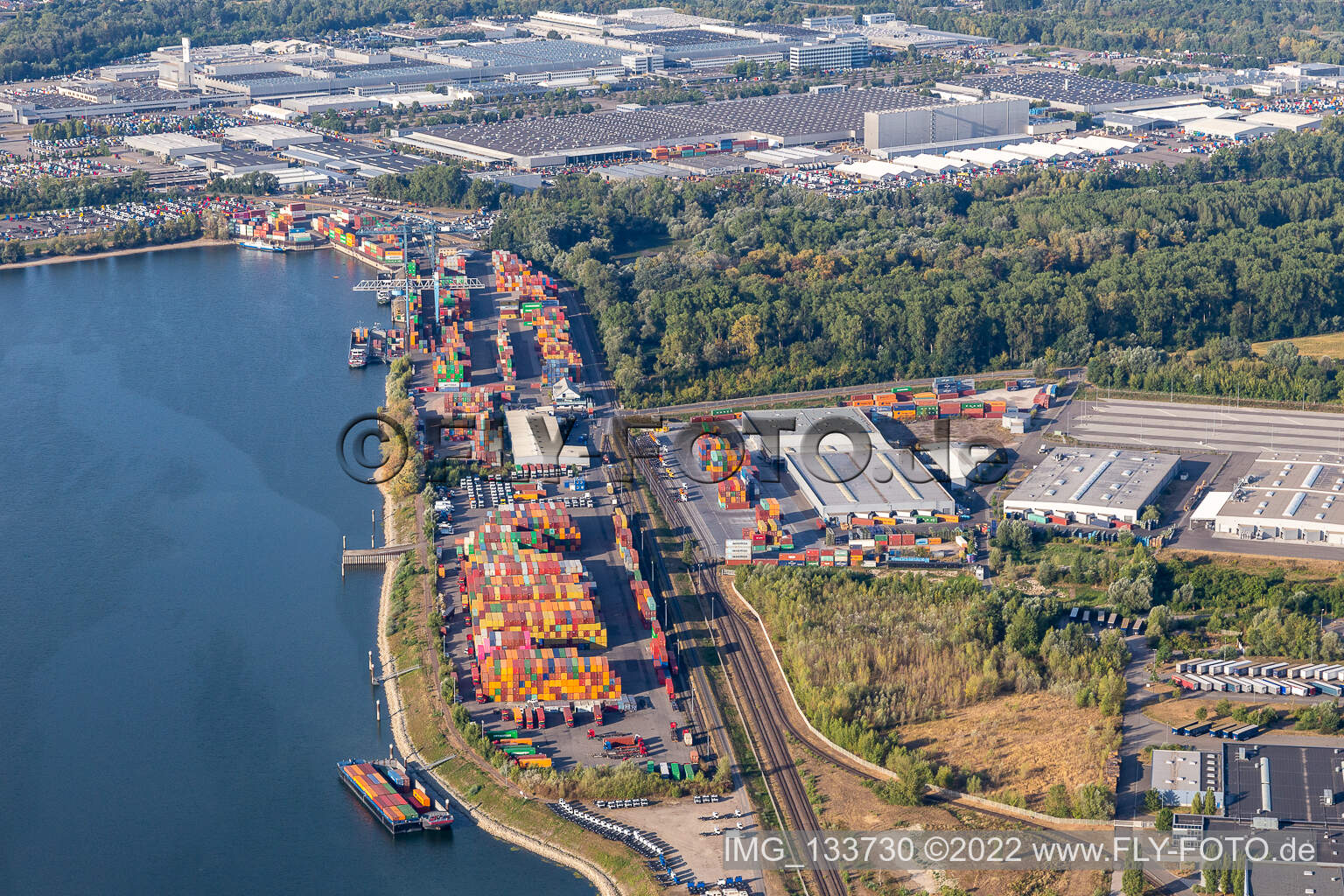 Contargo Wörth-Karlsruhe GmbH in the container port in Wörth am Rhein in the state Rhineland-Palatinate, Germany