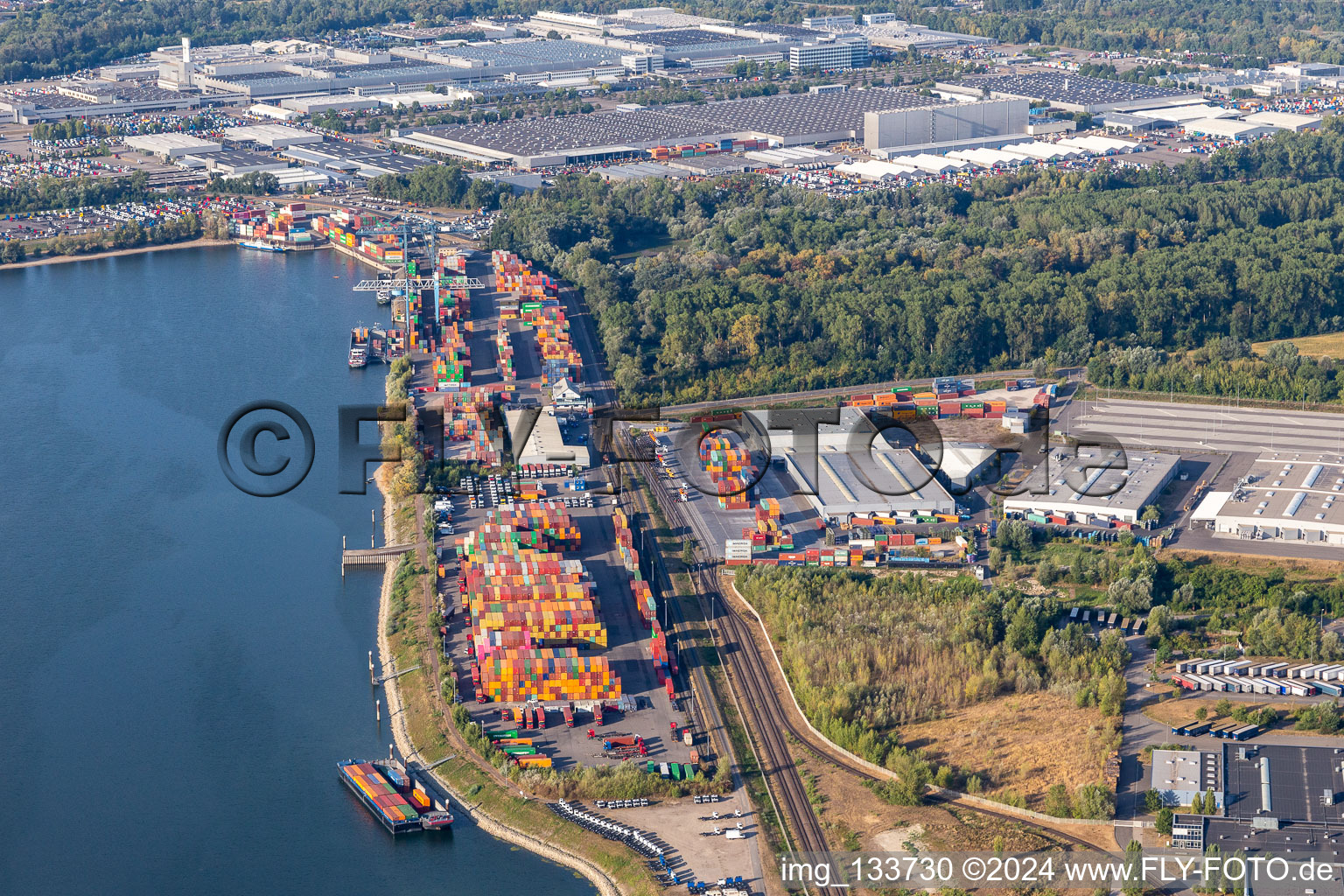 Contargo Wörth-Karlsruhe GmbH in the container port in Wörth am Rhein in the state Rhineland-Palatinate, Germany