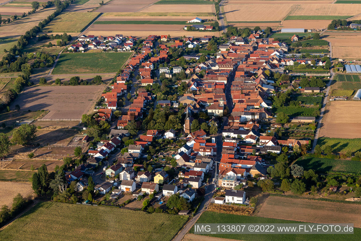 Bird's eye view of Böbingen in the state Rhineland-Palatinate, Germany