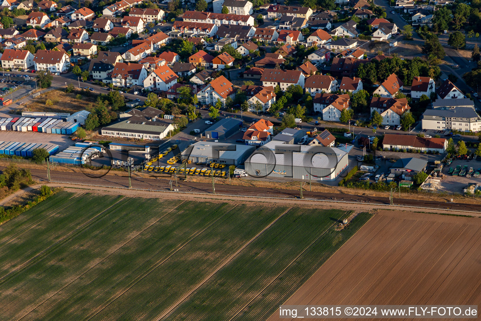 Oblique view of Haßloch in the state Rhineland-Palatinate, Germany