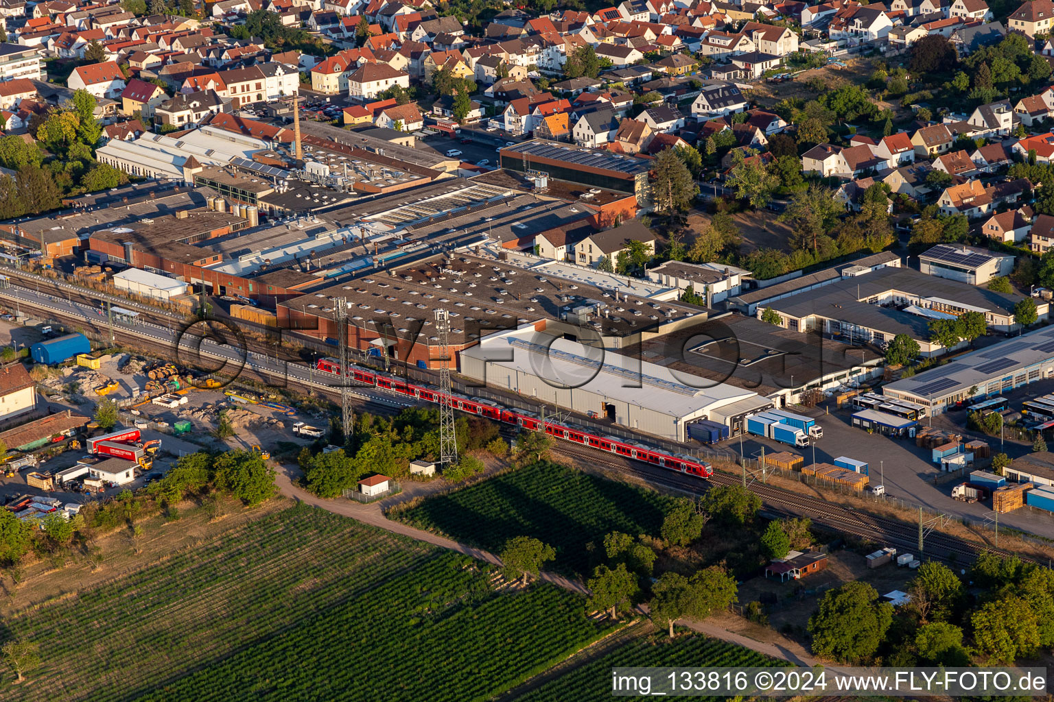 Gemeindewerke Haßloch GmbH on the railway line in Haßloch in the state Rhineland-Palatinate, Germany