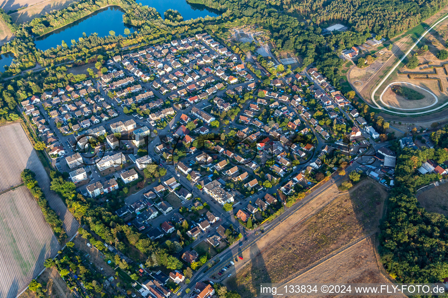 Haßloch in the state Rhineland-Palatinate, Germany from above