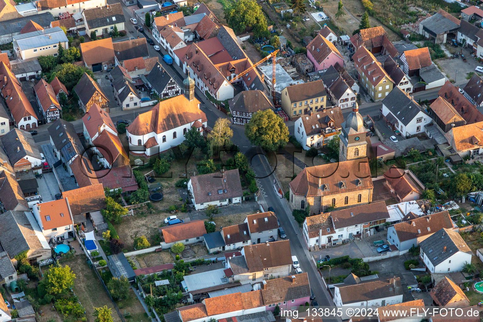 Evangelical Church Oberlustadt, Apostle Church - Protestant parish Lustadt in the district Niederlustadt in Lustadt in the state Rhineland-Palatinate, Germany