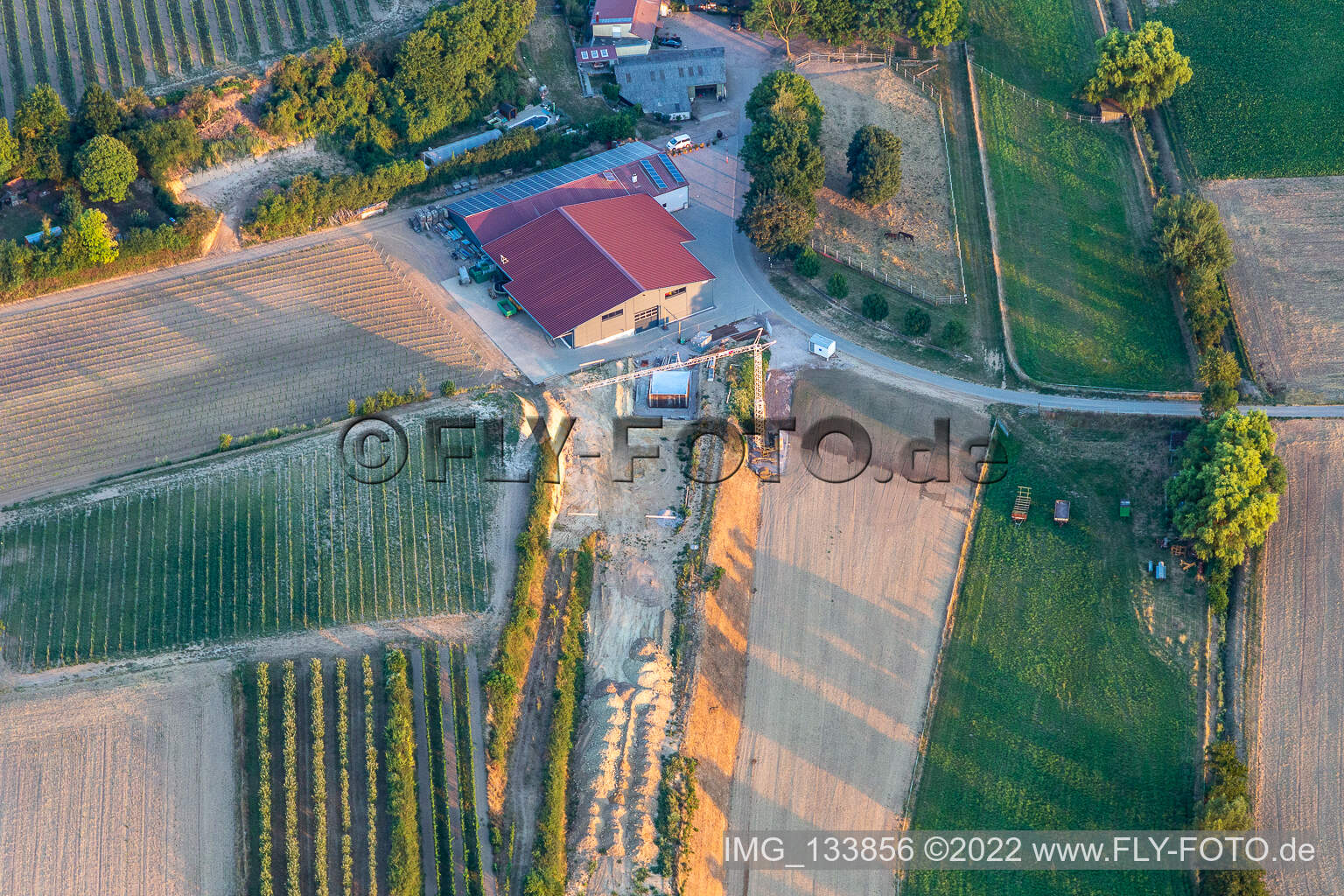 New building at Ranch Herxe in the district Herxheim in Herxheim bei Landau in the state Rhineland-Palatinate, Germany