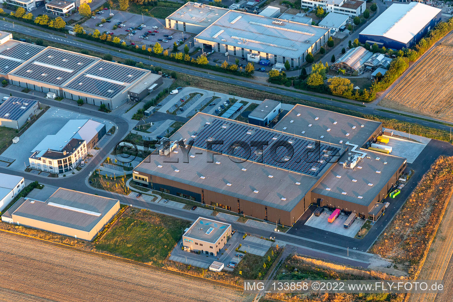 Aerial photograpy of Heo GmbH in the district Herxheim in Herxheim bei Landau/Pfalz in the state Rhineland-Palatinate, Germany