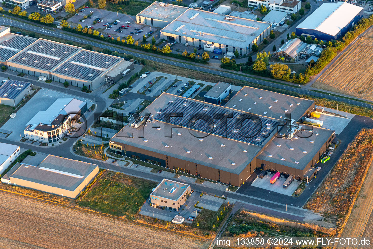 Aerial photograpy of Heo GmbH in the district Herxheim in Herxheim bei Landau in the state Rhineland-Palatinate, Germany