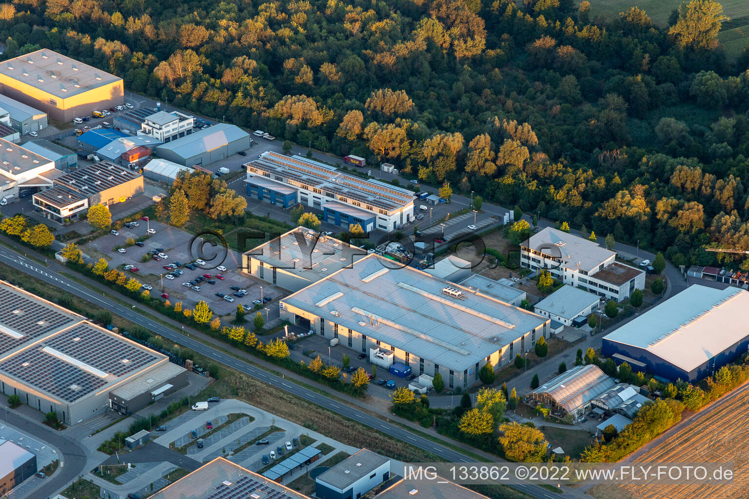 Aerial view of Eberspächer catem GmbH & Co. KG in the district Herxheim in Herxheim bei Landau/Pfalz in the state Rhineland-Palatinate, Germany