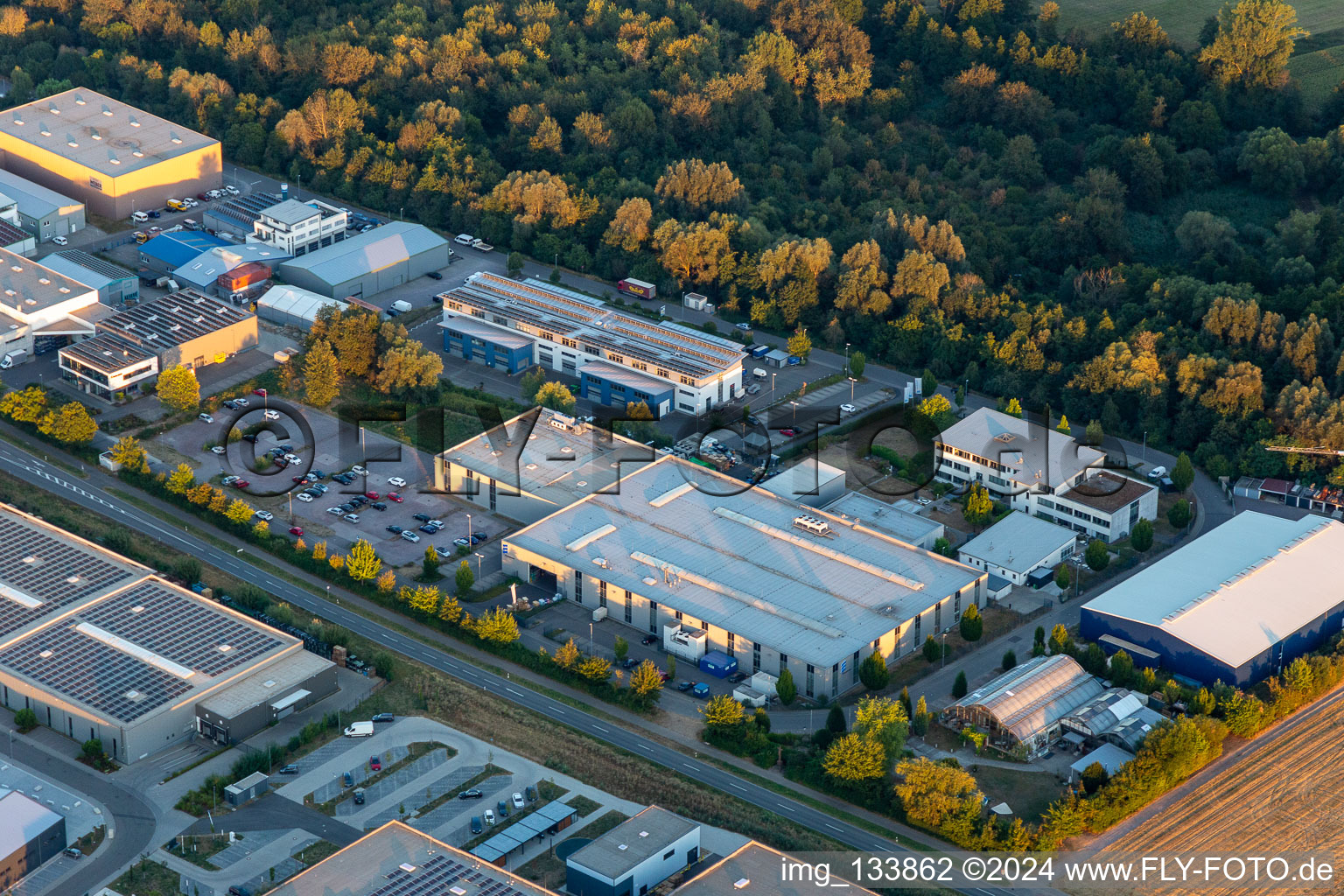 Aerial view of Eberspächer catem GmbH & Co. KG in the district Herxheim in Herxheim bei Landau/Pfalz in the state Rhineland-Palatinate, Germany