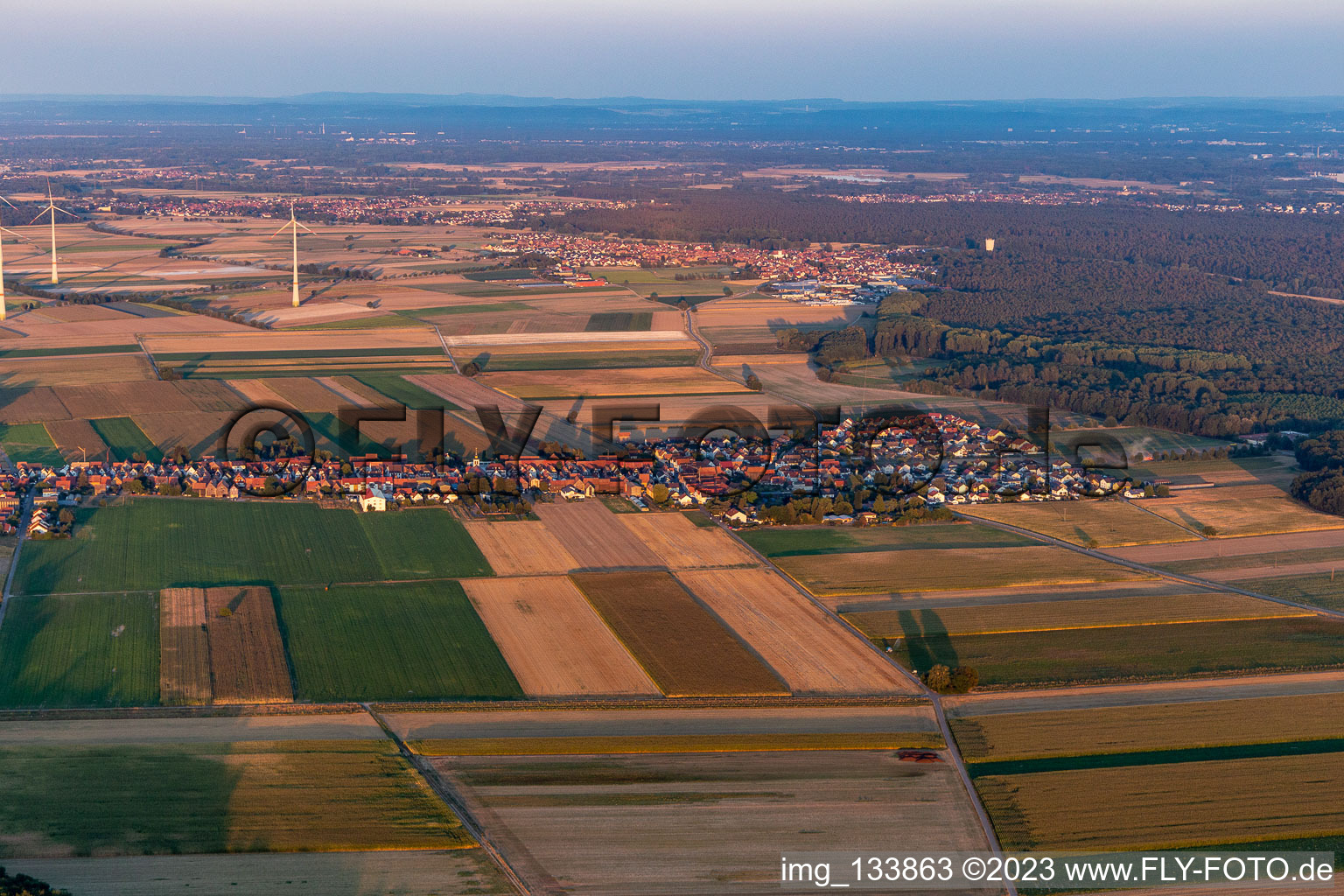 Oblique view of District Hayna in Herxheim bei Landau/Pfalz in the state Rhineland-Palatinate, Germany