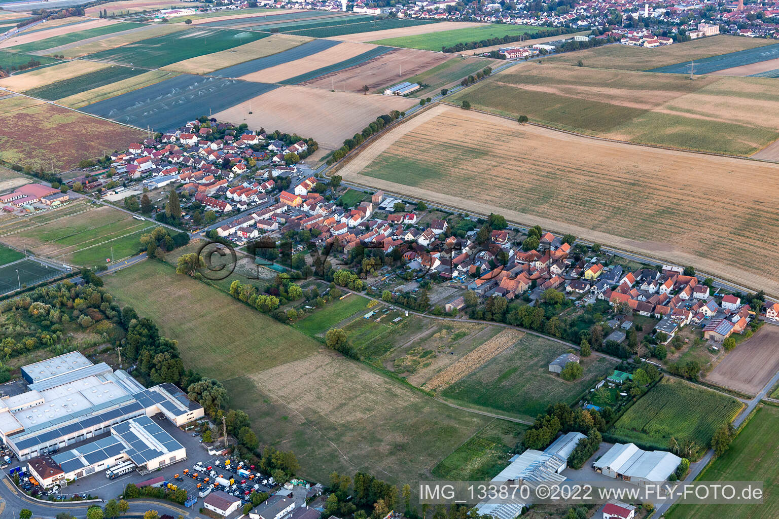 Aerial photograpy of District Minderslachen in Kandel in the state Rhineland-Palatinate, Germany