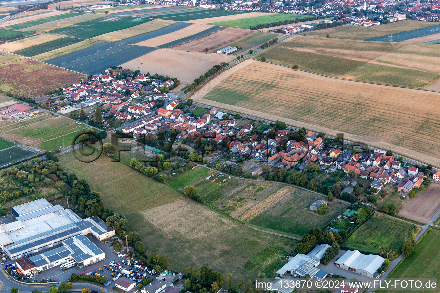 Aerial photograpy of District Minderslachen in Kandel in the state Rhineland-Palatinate, Germany