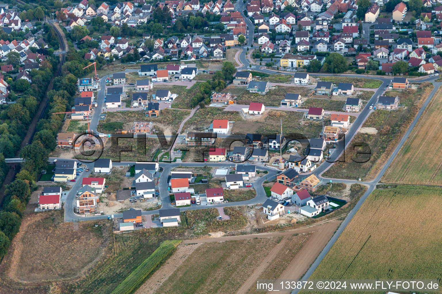 Development area K2 in Kandel in the state Rhineland-Palatinate, Germany viewn from the air