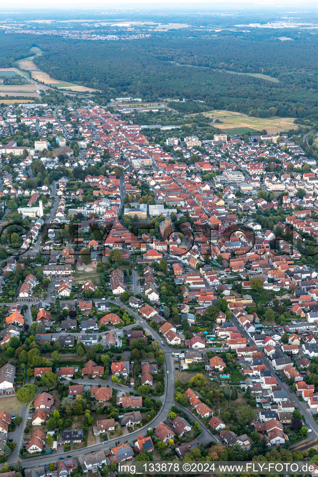 Aerial view of Kandel in the state Rhineland-Palatinate, Germany