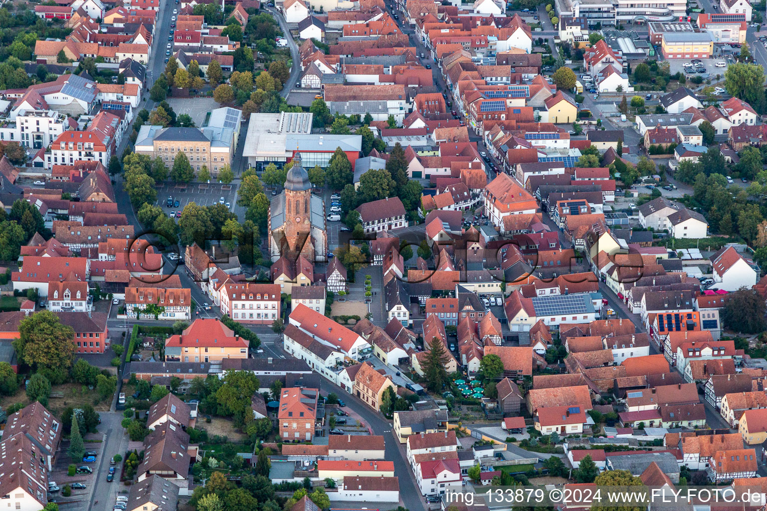 Market Square, St. George's Church in Kandel in the state Rhineland-Palatinate, Germany