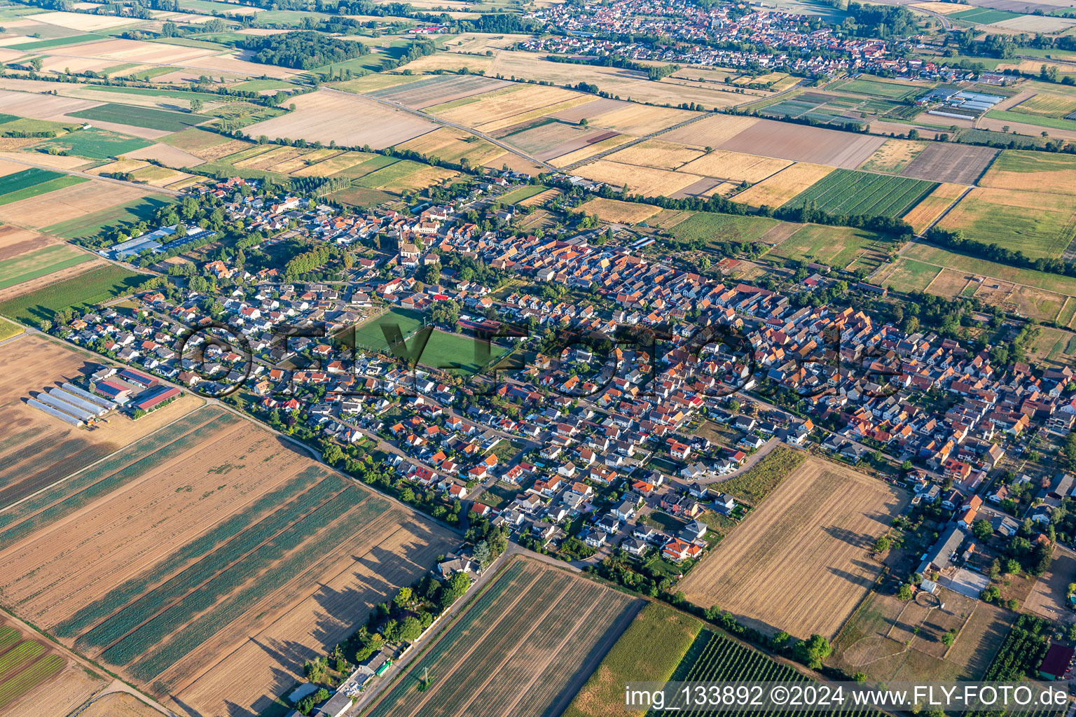 Drone image of Gommersheim in the state Rhineland-Palatinate, Germany