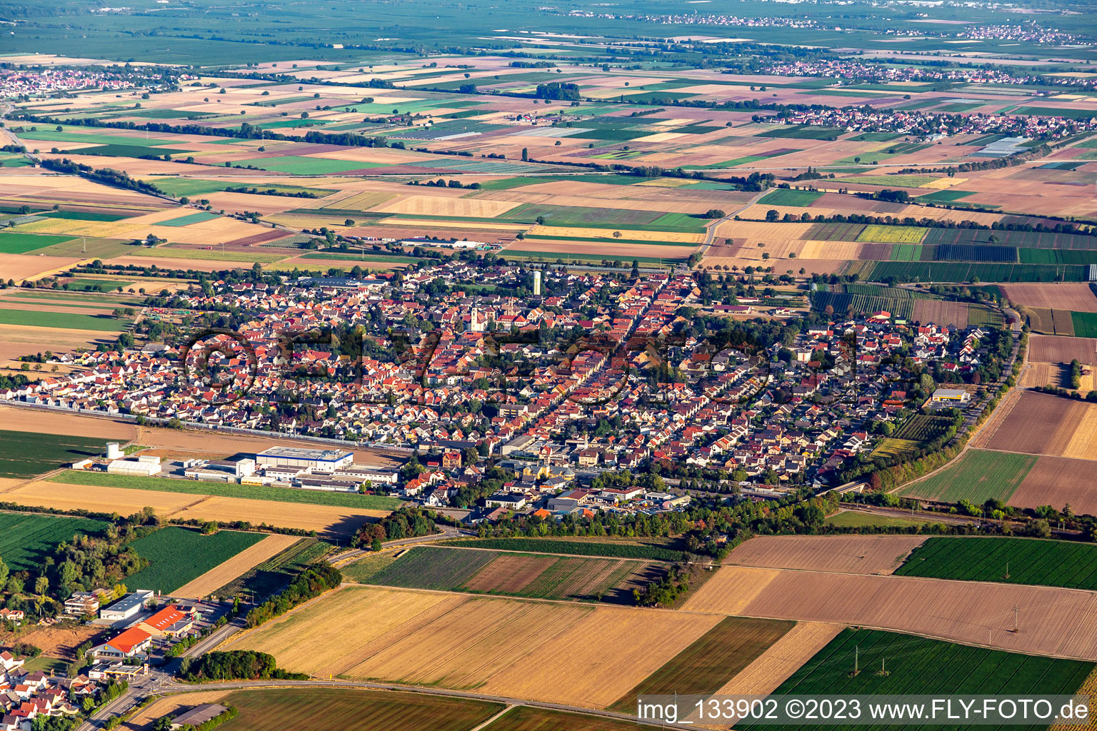 Aerial view of District Böhl in Böhl-Iggelheim in the state Rhineland-Palatinate, Germany