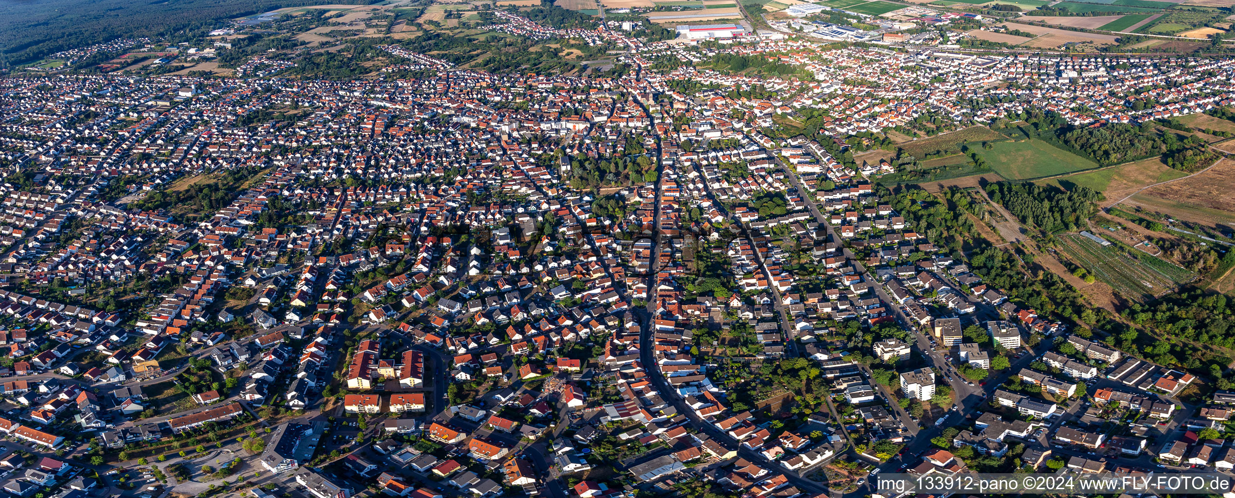 Schifferstadt in the state Rhineland-Palatinate, Germany from above