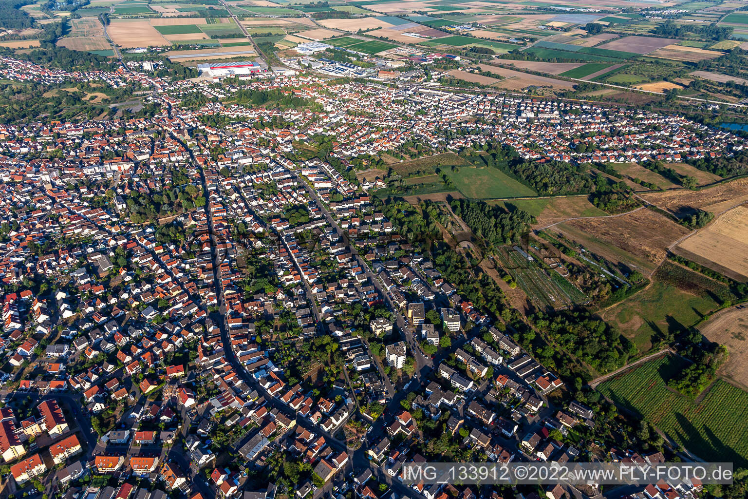 Schifferstadt in the state Rhineland-Palatinate, Germany out of the air