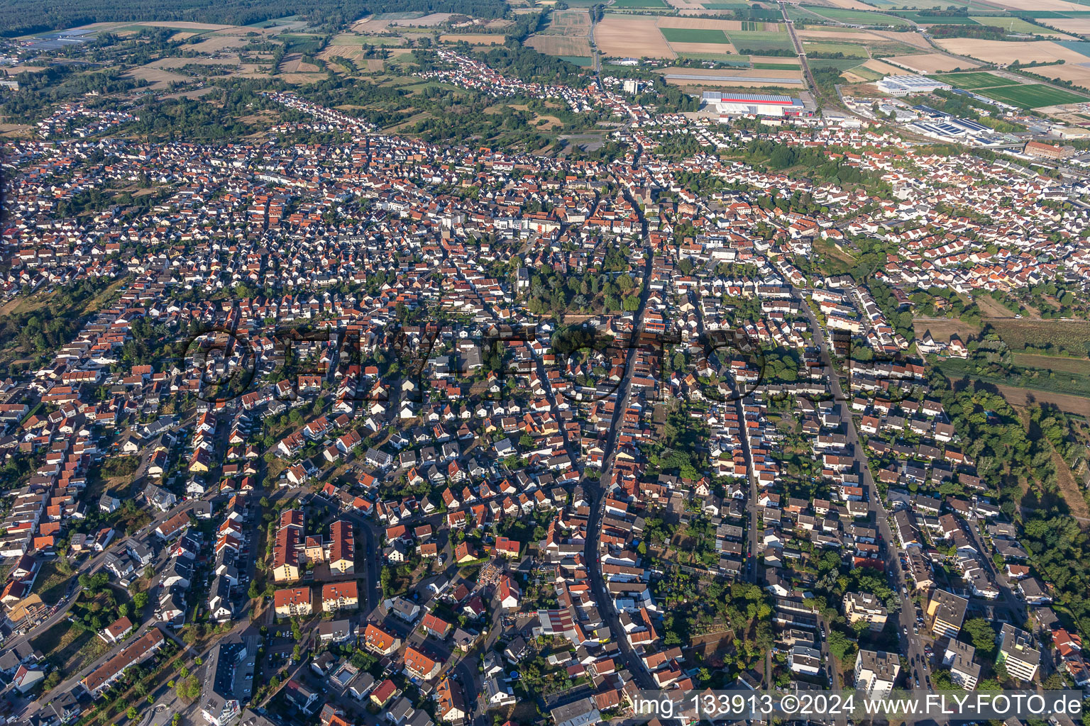 Schifferstadt in the state Rhineland-Palatinate, Germany seen from above