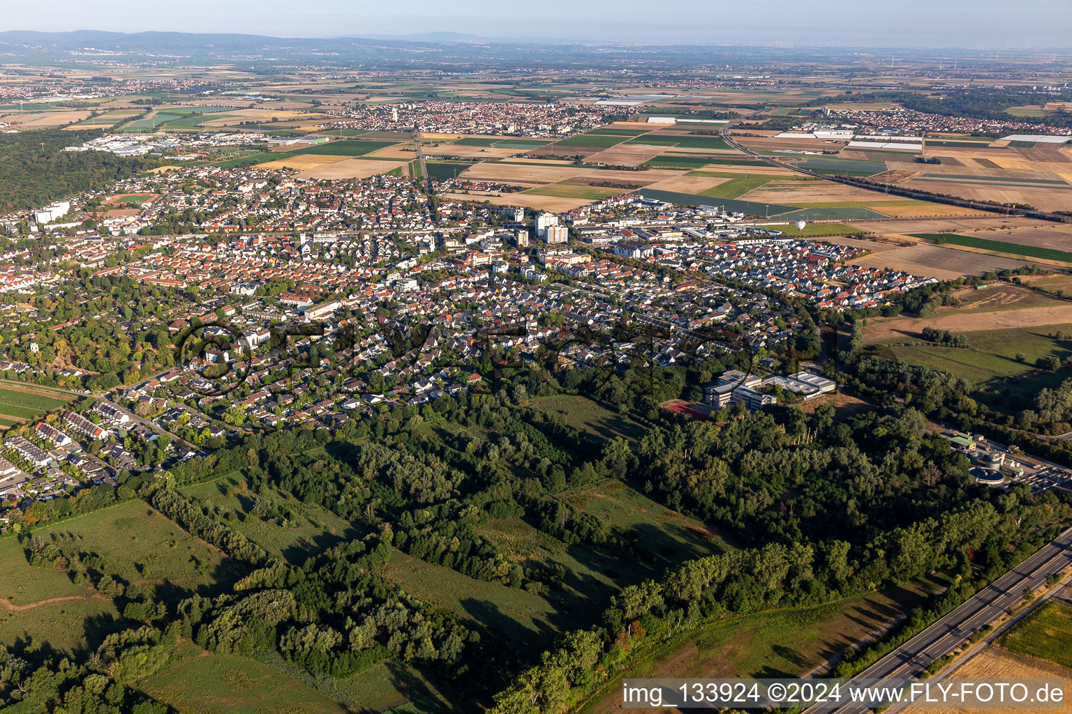 Limburgerhof in the state Rhineland-Palatinate, Germany seen from above