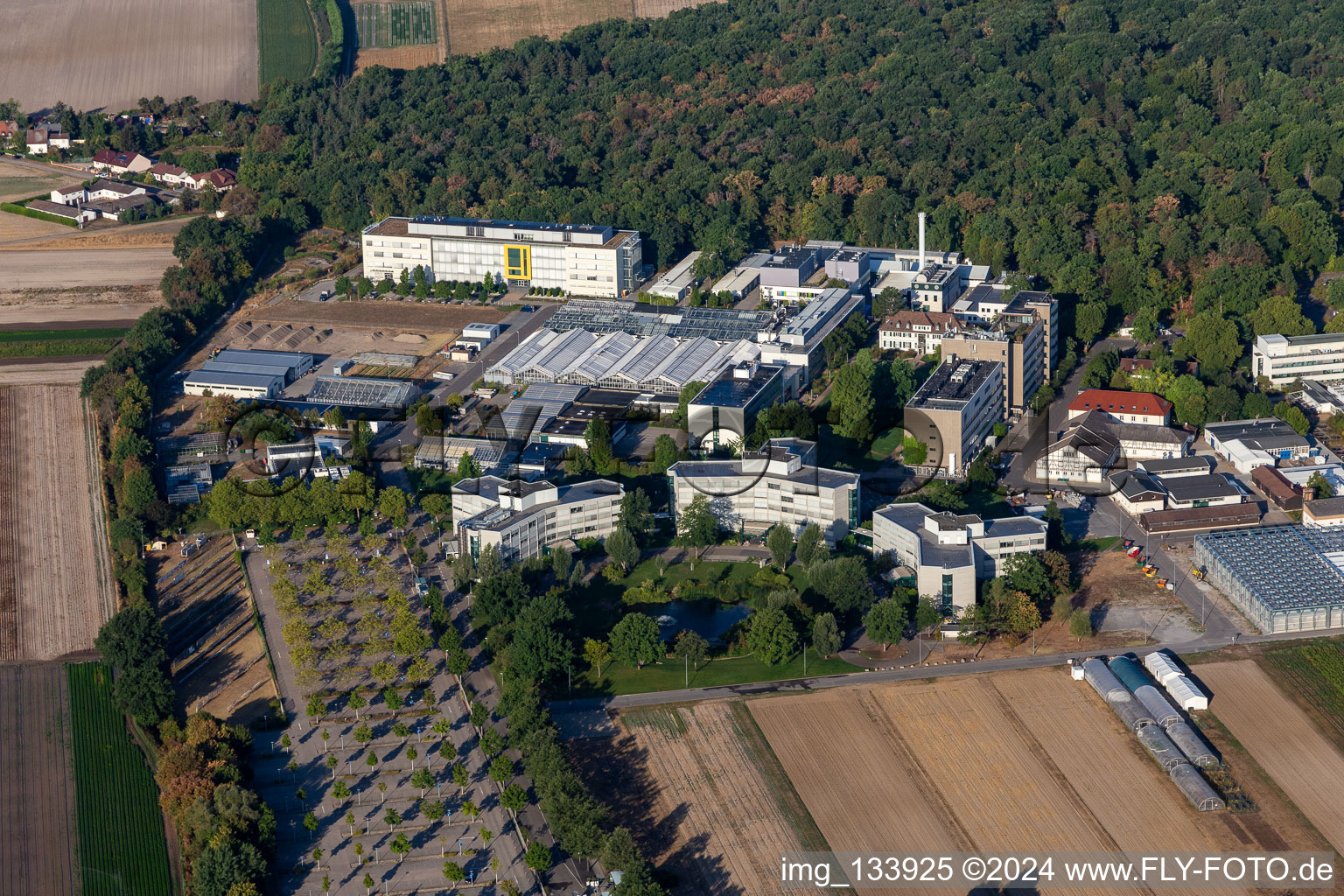 BASF Agricultural Center in Limburgerhof in the state Rhineland-Palatinate, Germany from above