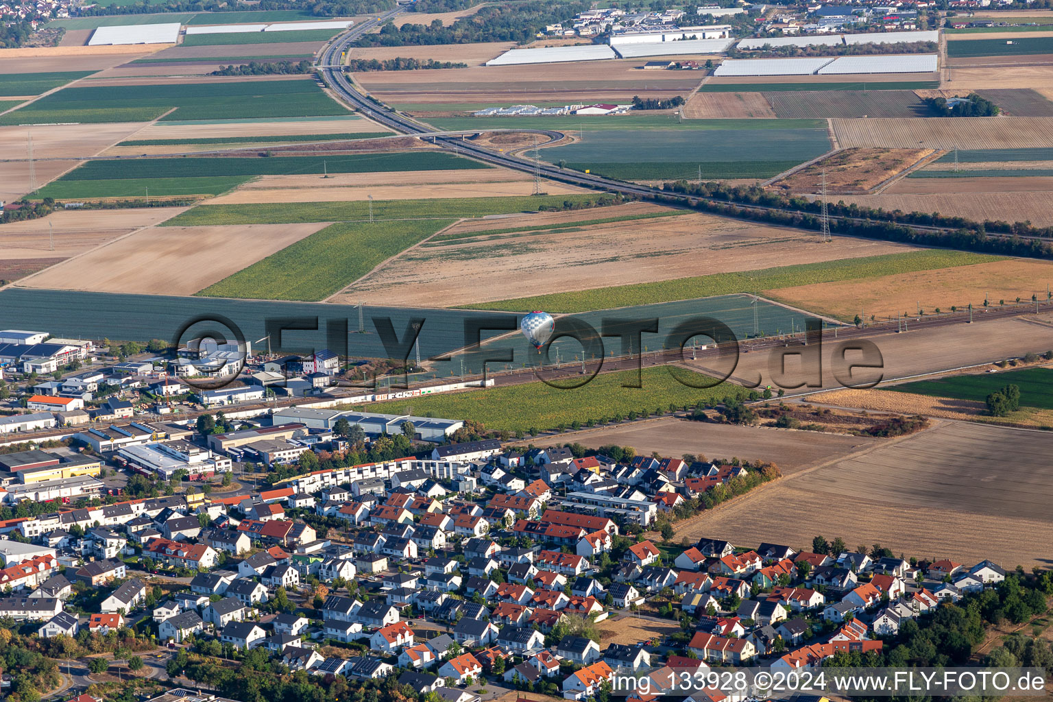 District Rheingönheim in Ludwigshafen am Rhein in the state Rhineland-Palatinate, Germany out of the air