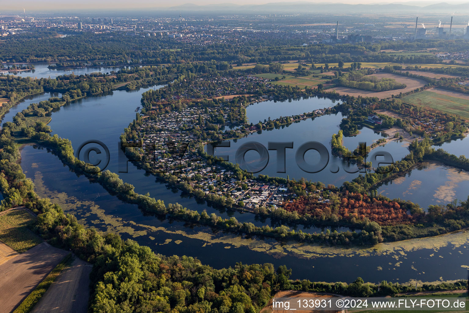 Blue Adriatic recreation area in Altrip in the state Rhineland-Palatinate, Germany