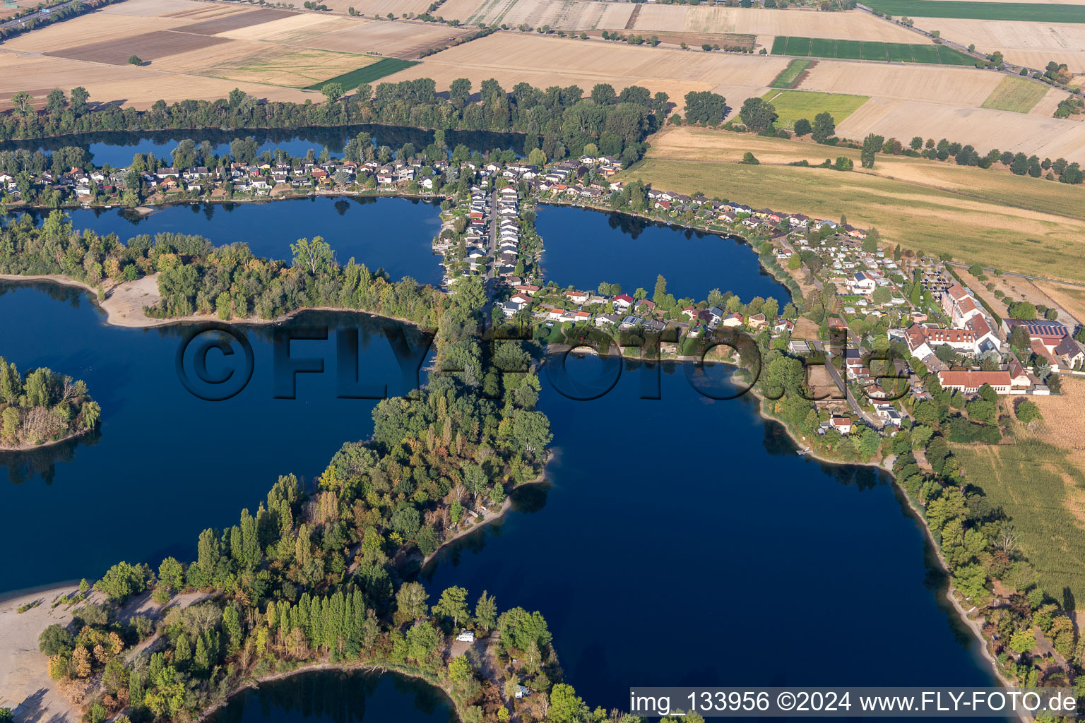 Binsfeld, Mondsee and Binsfeldsee in Speyer in the state Rhineland-Palatinate, Germany