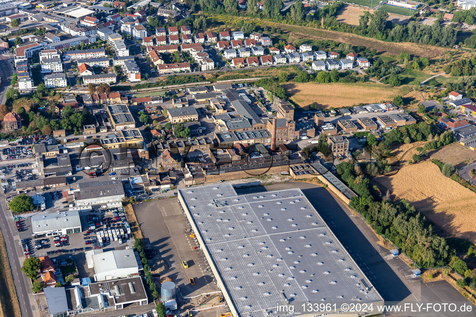 Aerial view of Industrial yard Speyer in the district Ludwigshof in Speyer in the state Rhineland-Palatinate, Germany