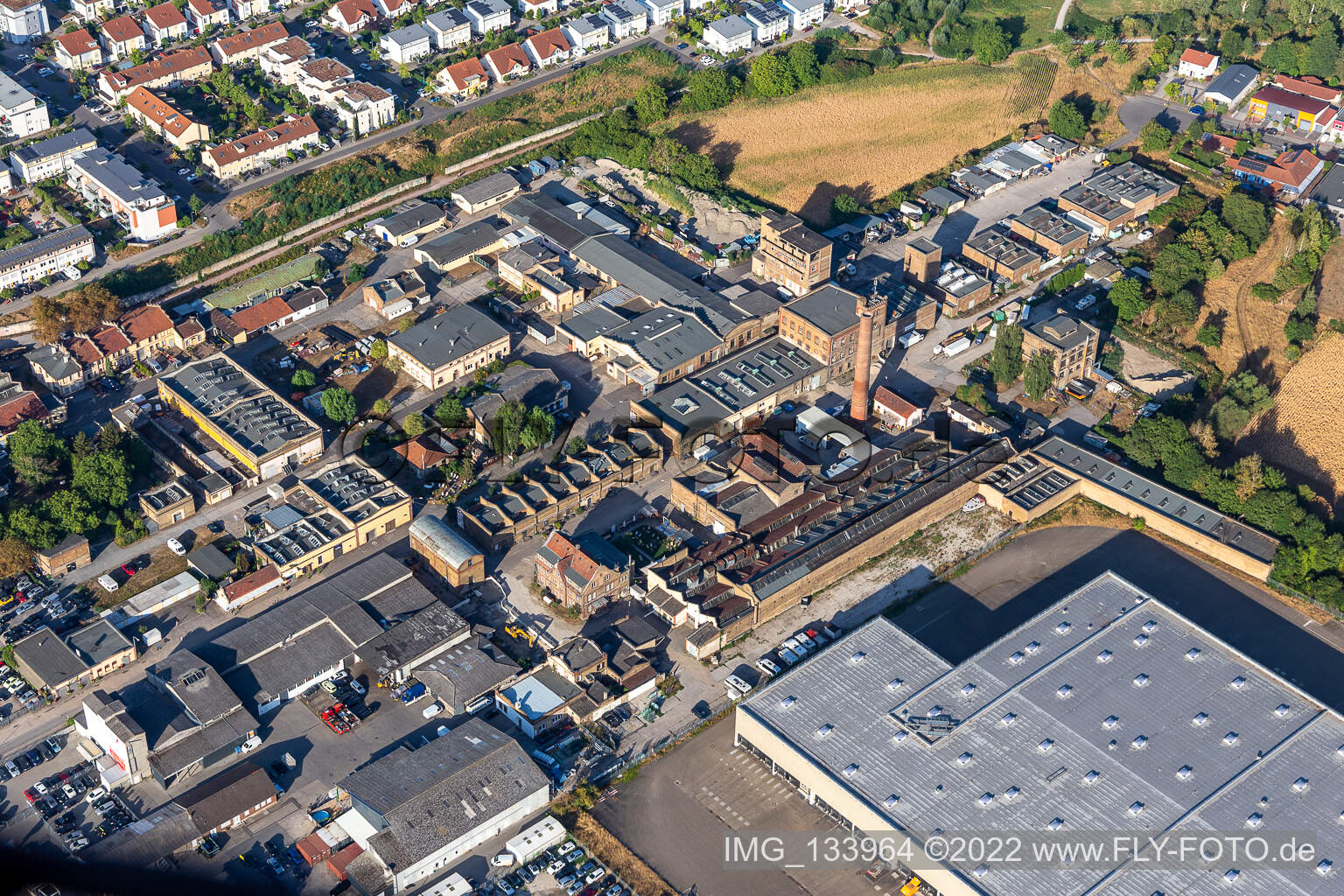 Aerial photograpy of Industrial yard Speyer in Speyer in the state Rhineland-Palatinate, Germany