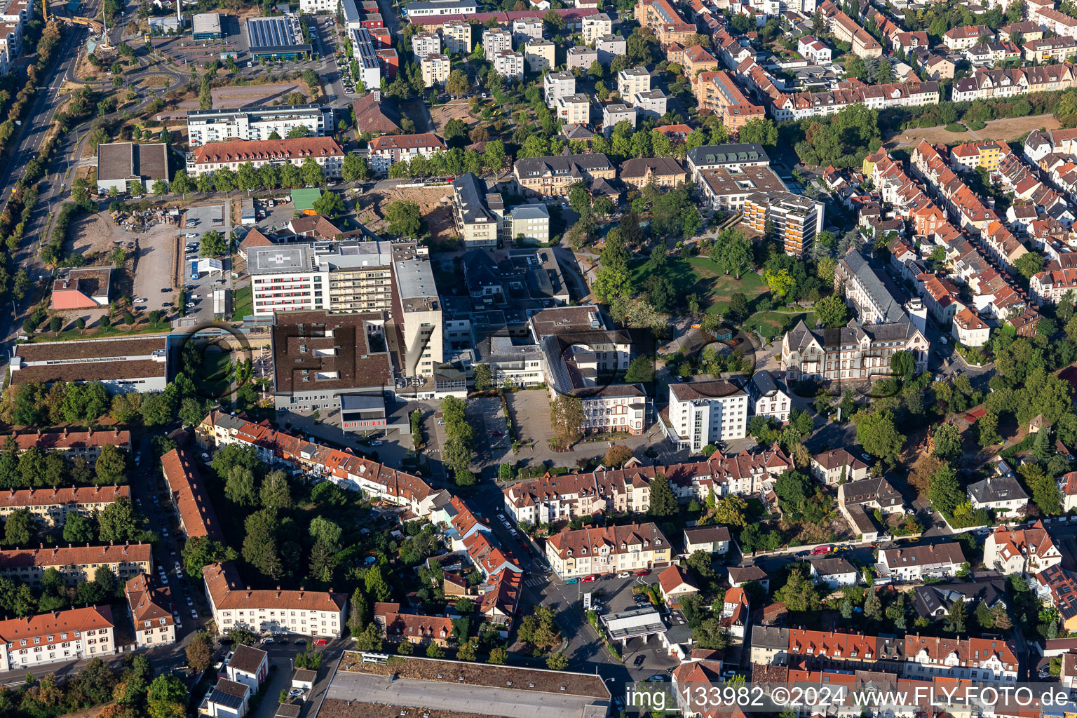 Aerial view of Deaconess Foundation Hospital Speyer in Speyer in the state Rhineland-Palatinate, Germany