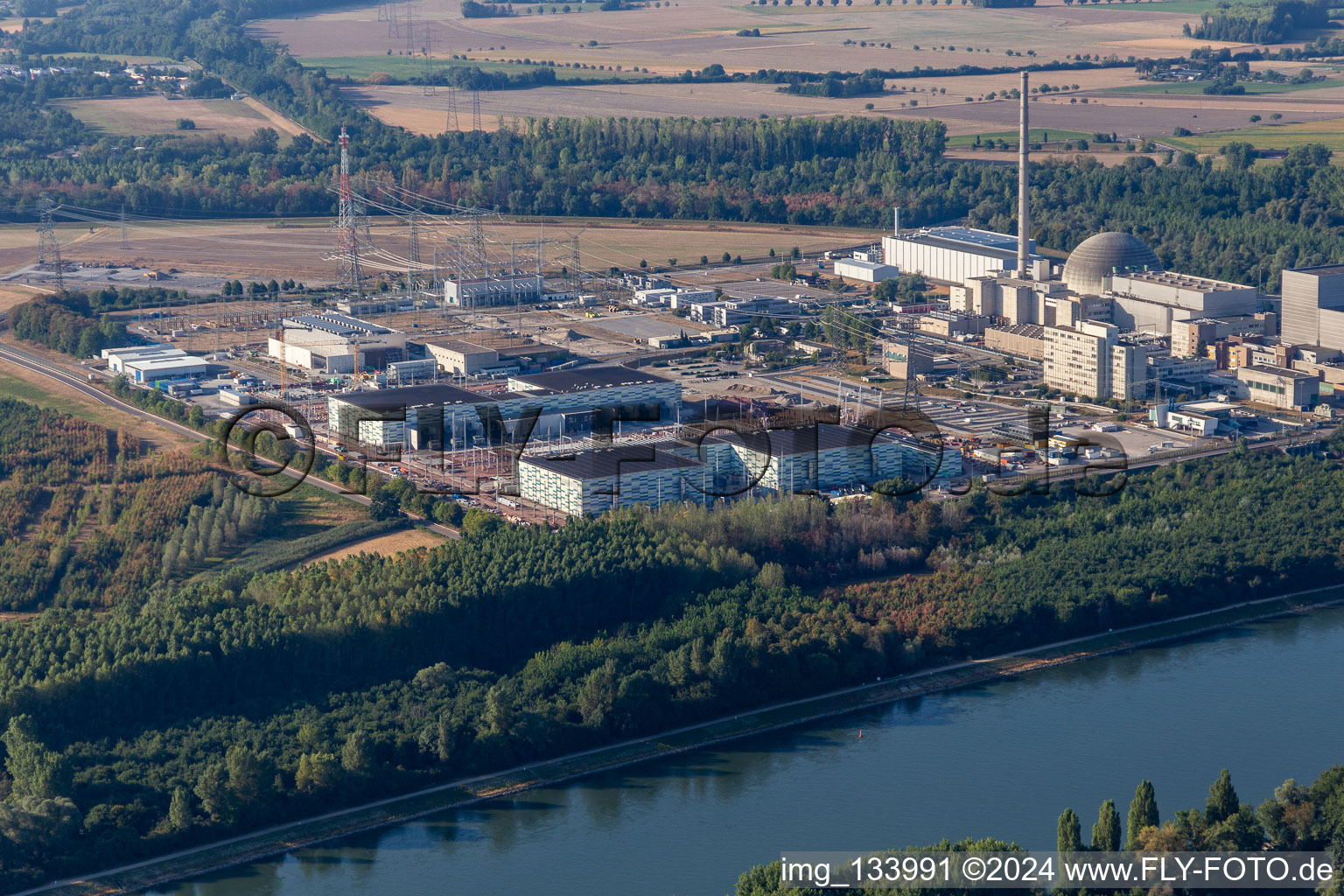 TransnetBW GmbH, direct current substation on the site of the decommissioned nuclear power plant Philippsburg in Philippsburg in the state Baden-Wuerttemberg, Germany