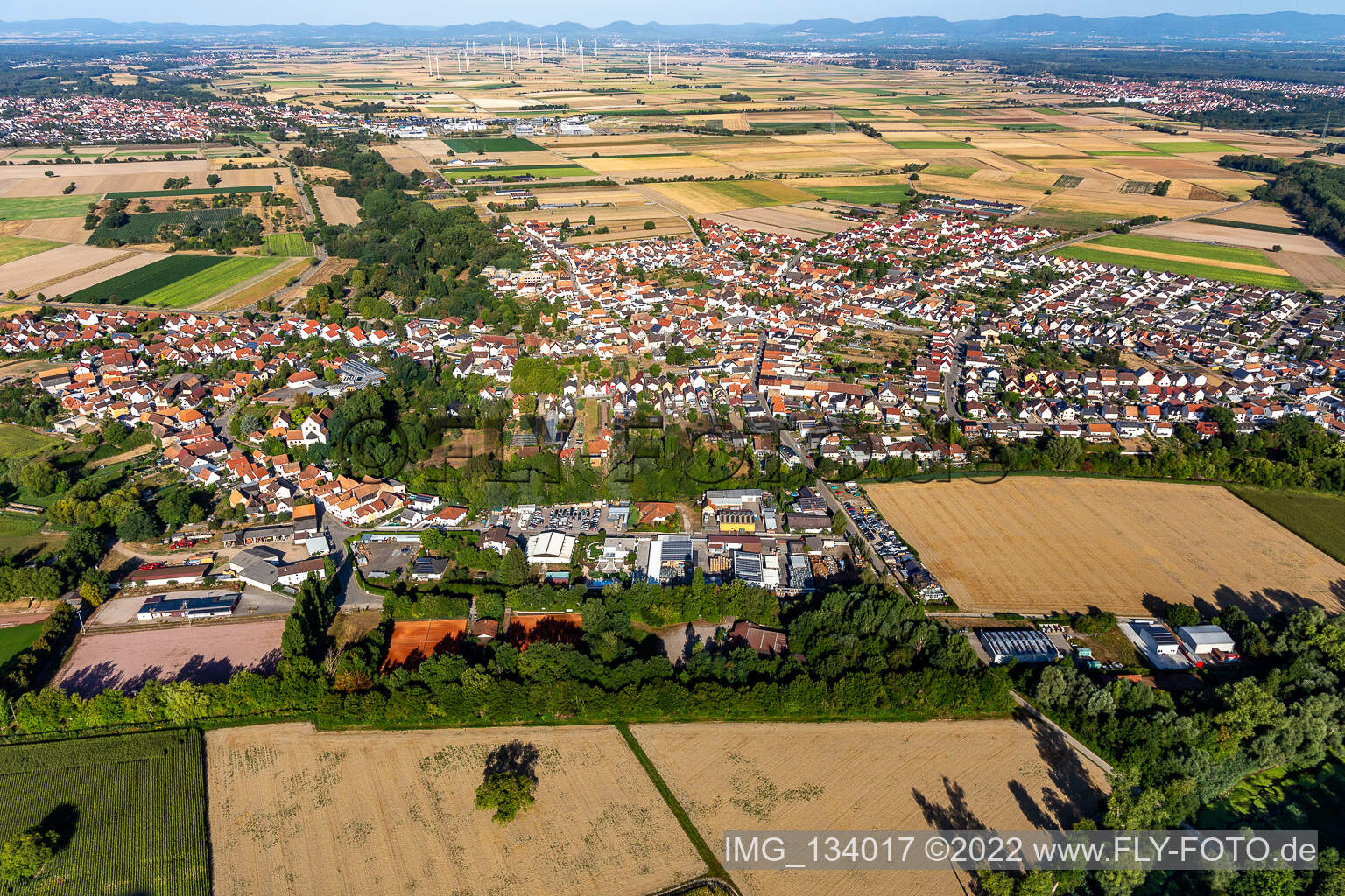 Hördt in the state Rhineland-Palatinate, Germany from the plane