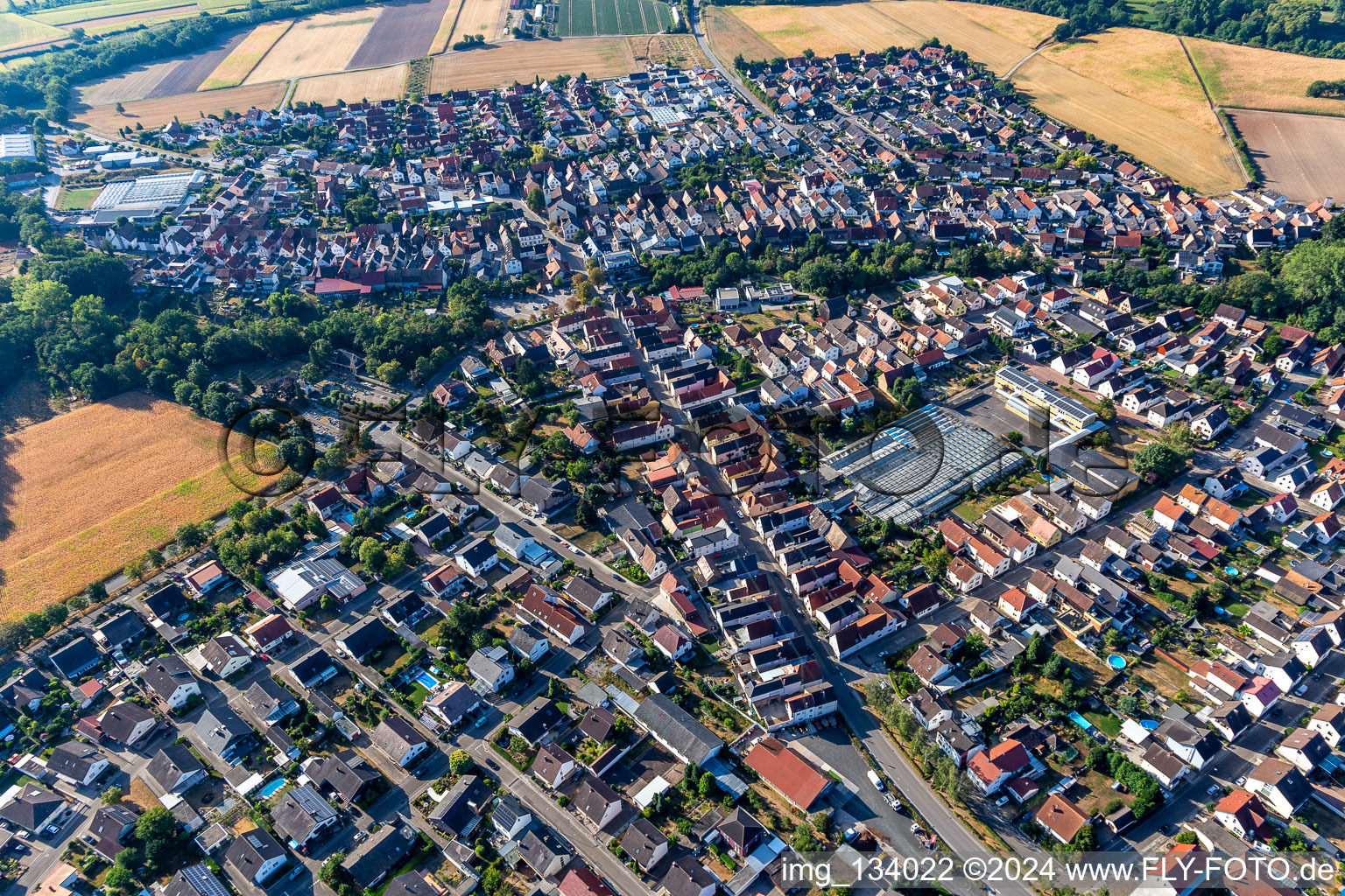 Kuhardt in the state Rhineland-Palatinate, Germany from the plane