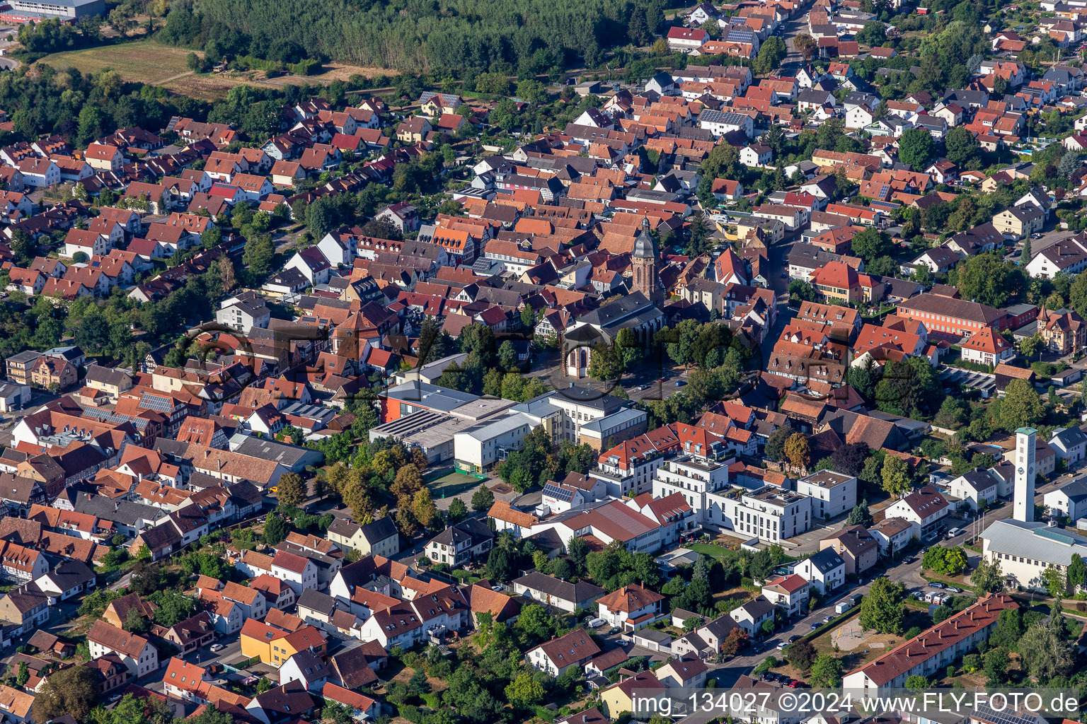 Town Hall Primary School Market Square in Kandel in the state Rhineland-Palatinate, Germany