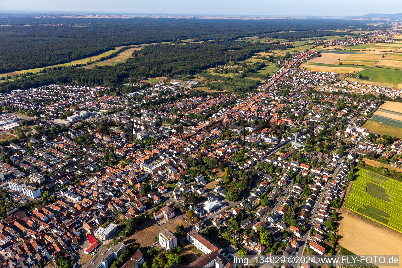 Aerial photograpy of Kandel in the state Rhineland-Palatinate, Germany