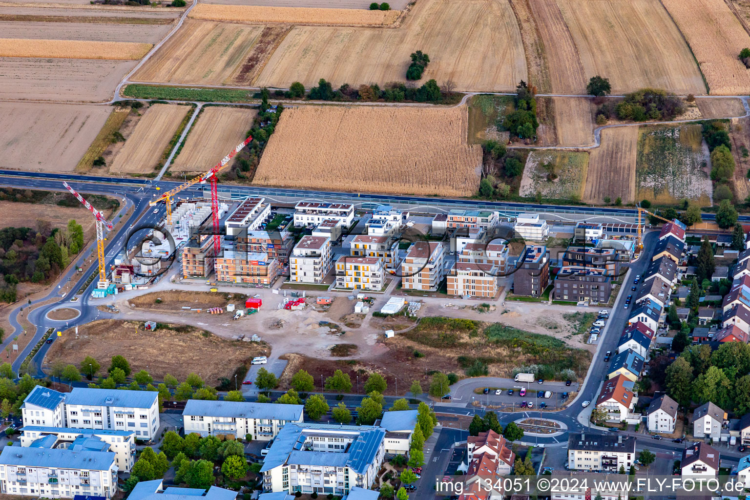 New residential complex Emil-Wachter-Straße Mörsch in the district Mörsch in Rheinstetten in the state Baden-Wuerttemberg, Germany