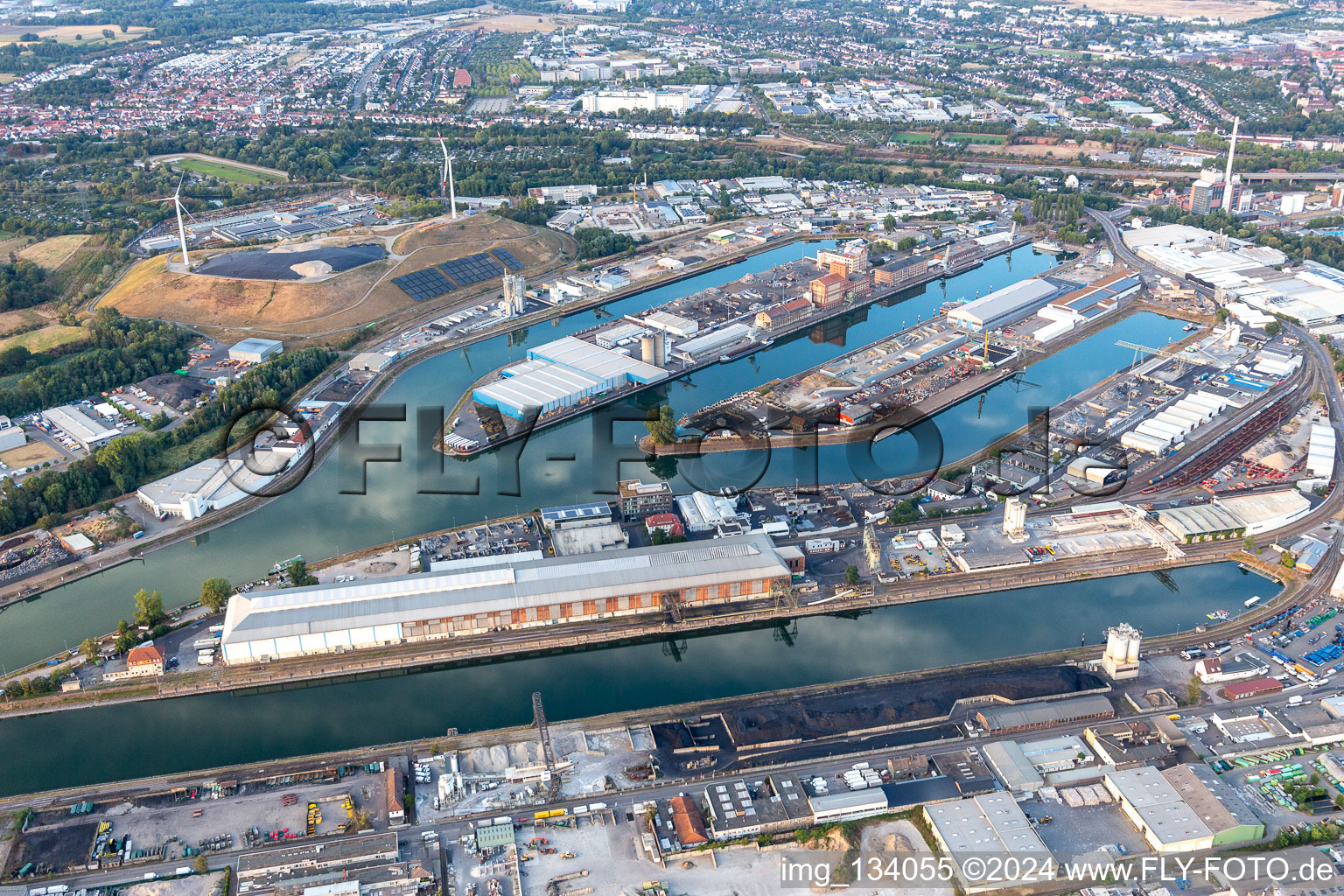 Rhine port Mühlburg in the district Mühlburg in Karlsruhe in the state Baden-Wuerttemberg, Germany