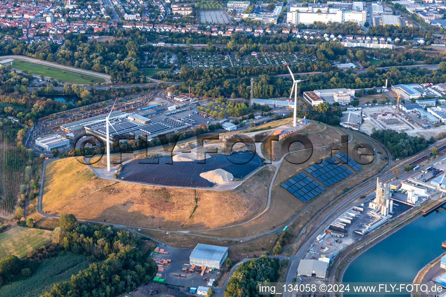 West landfill (Energieberg) in the district Knielingen in Karlsruhe in the state Baden-Wuerttemberg, Germany