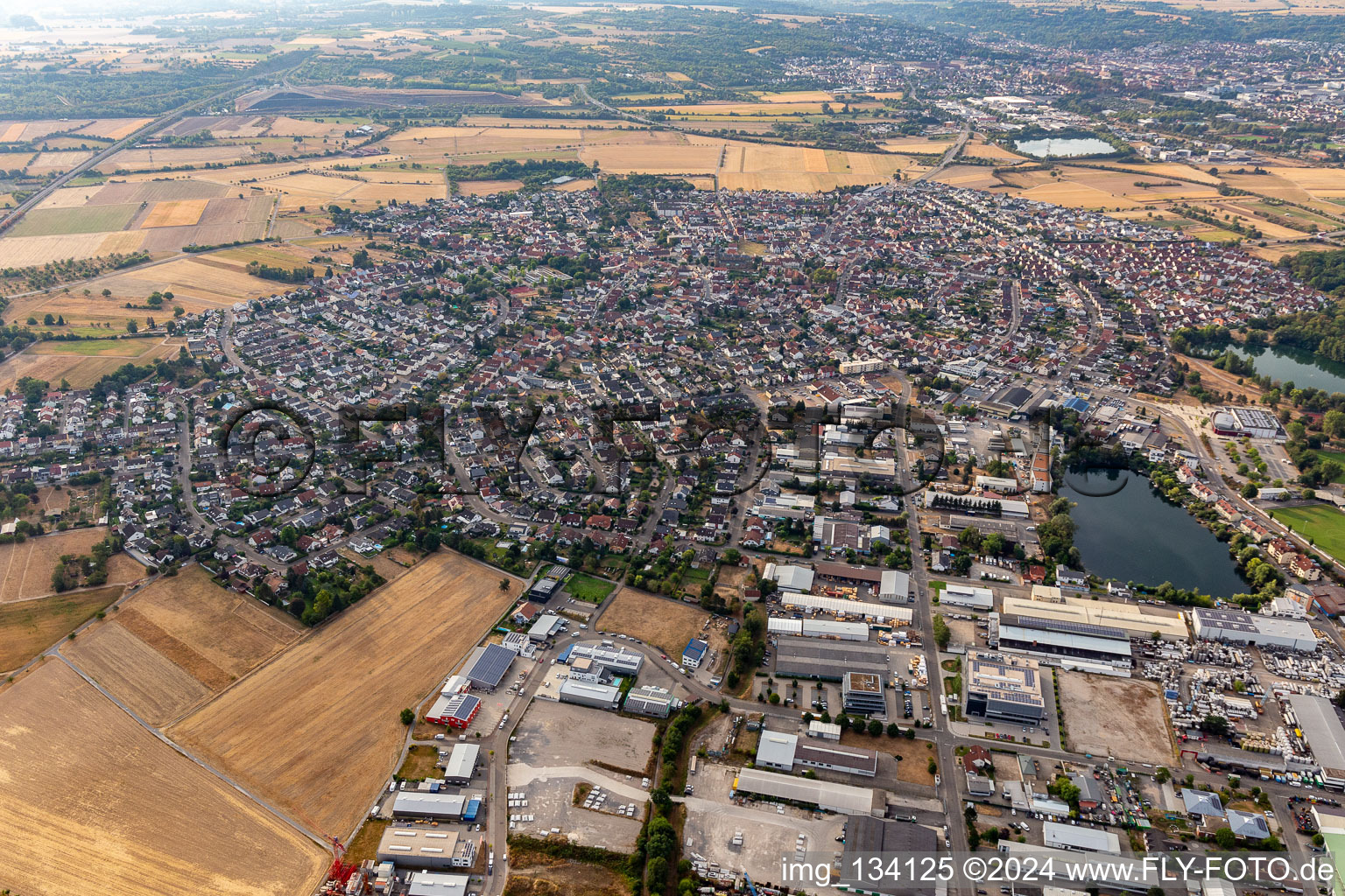 Aerial view of Forst in the state Baden-Wuerttemberg, Germany