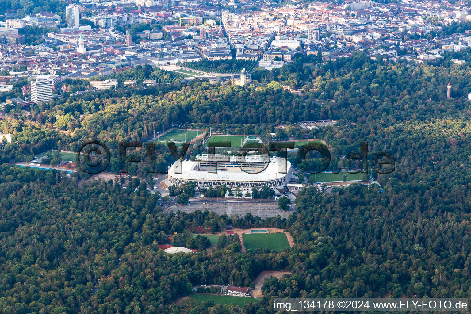 New construction site of the Wildparkstadion of Karlsruher Sport-Club GmbH & Co. KGaA in the district Innenstadt-Ost in Karlsruhe in the state Baden-Wuerttemberg, Germany