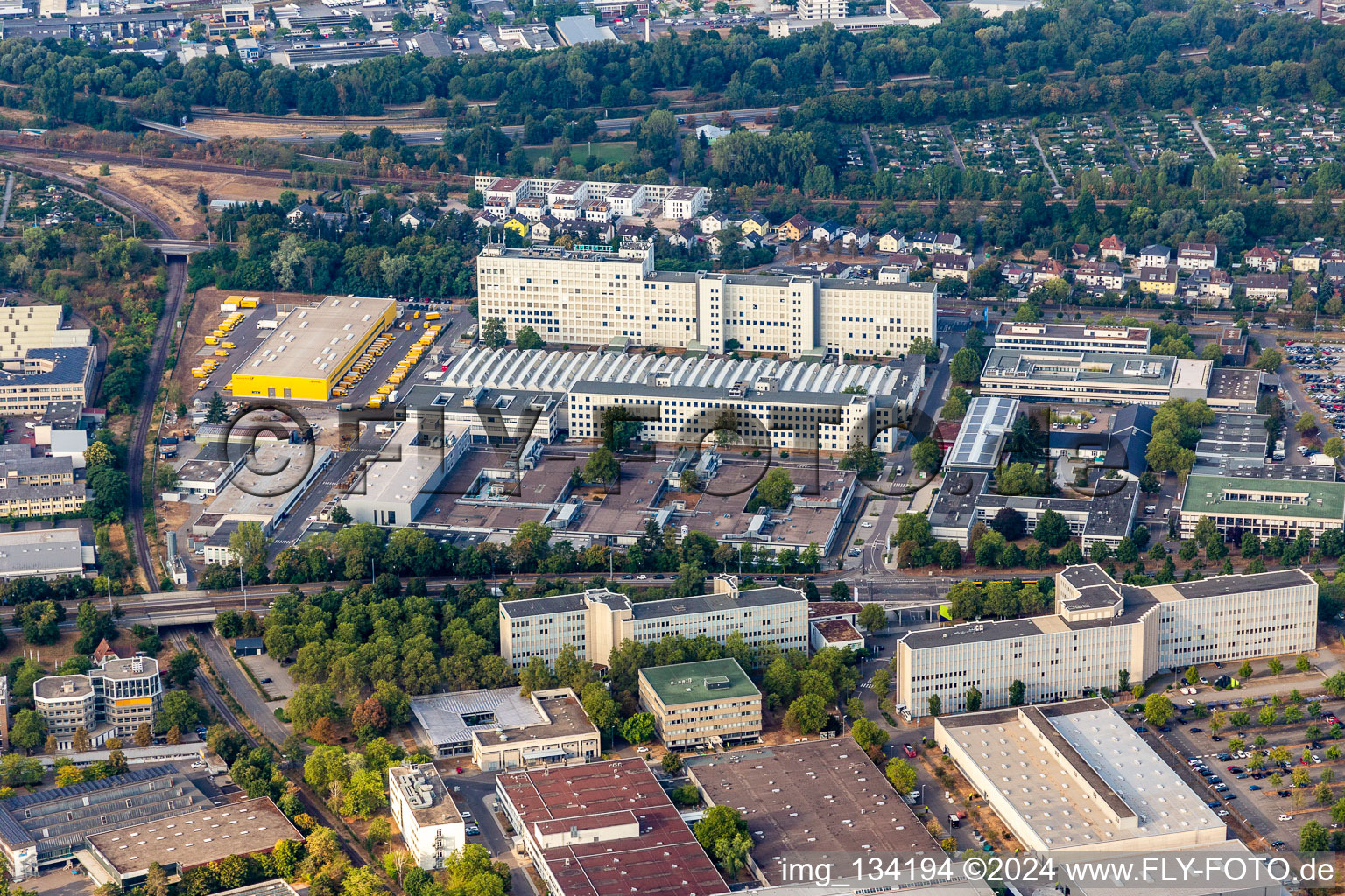 Siemens AG, DHL delivery base branch in the district Knielingen in Karlsruhe in the state Baden-Wuerttemberg, Germany