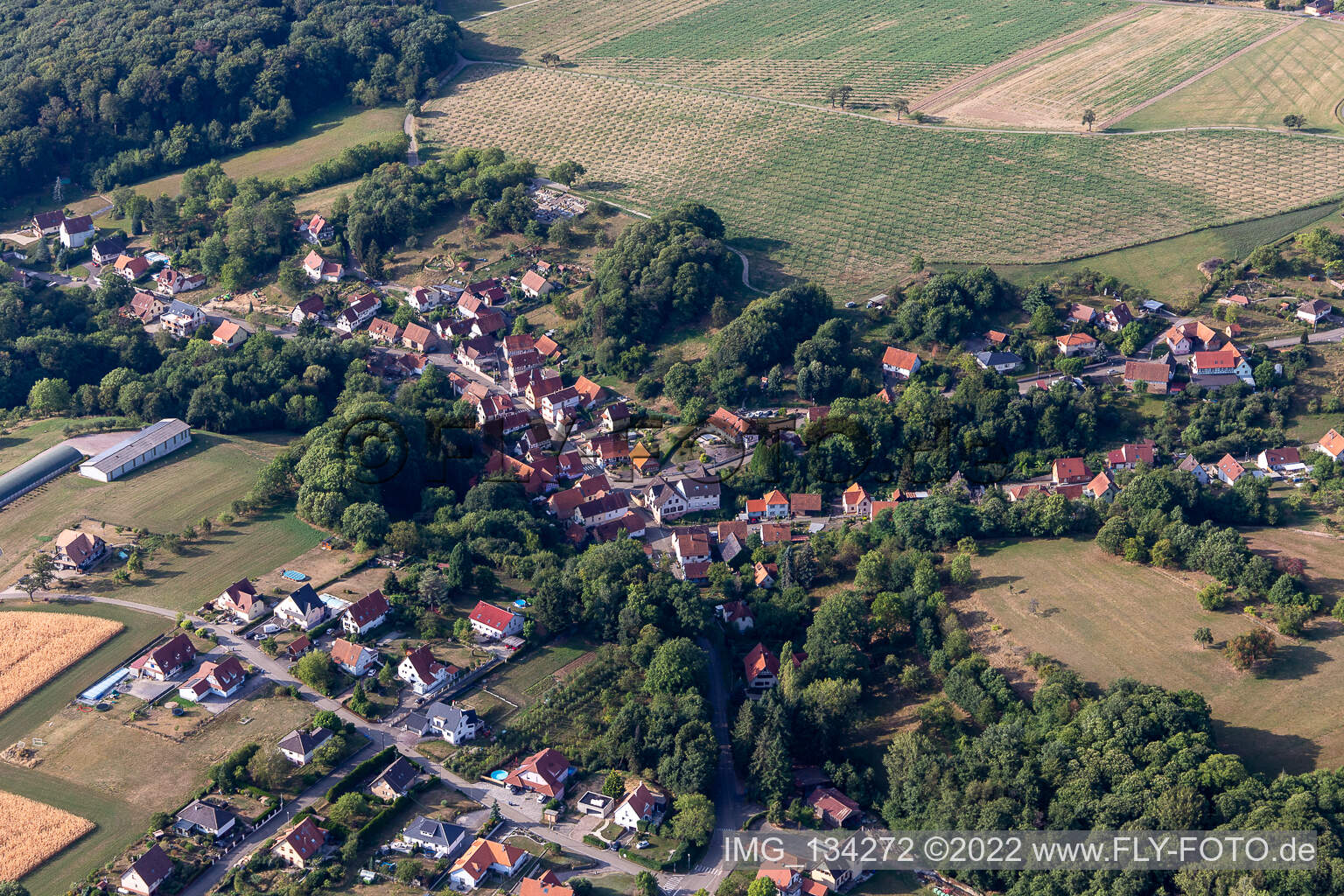 Bird's eye view of Drachenbronn-Birlenbach in the state Bas-Rhin, France